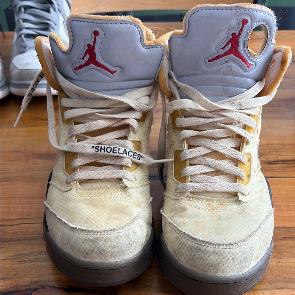 Off white Air Jordan retro 5 Muslin.  Size 11 men used